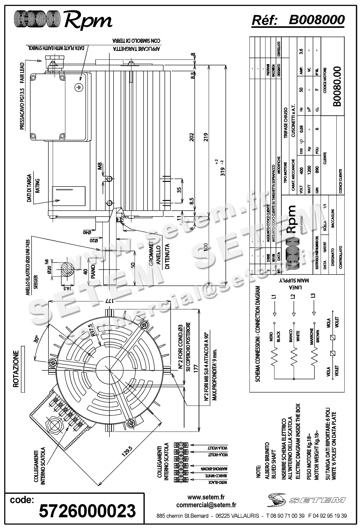 5726000023-MOTEUR RPM B008000 "135011" 2