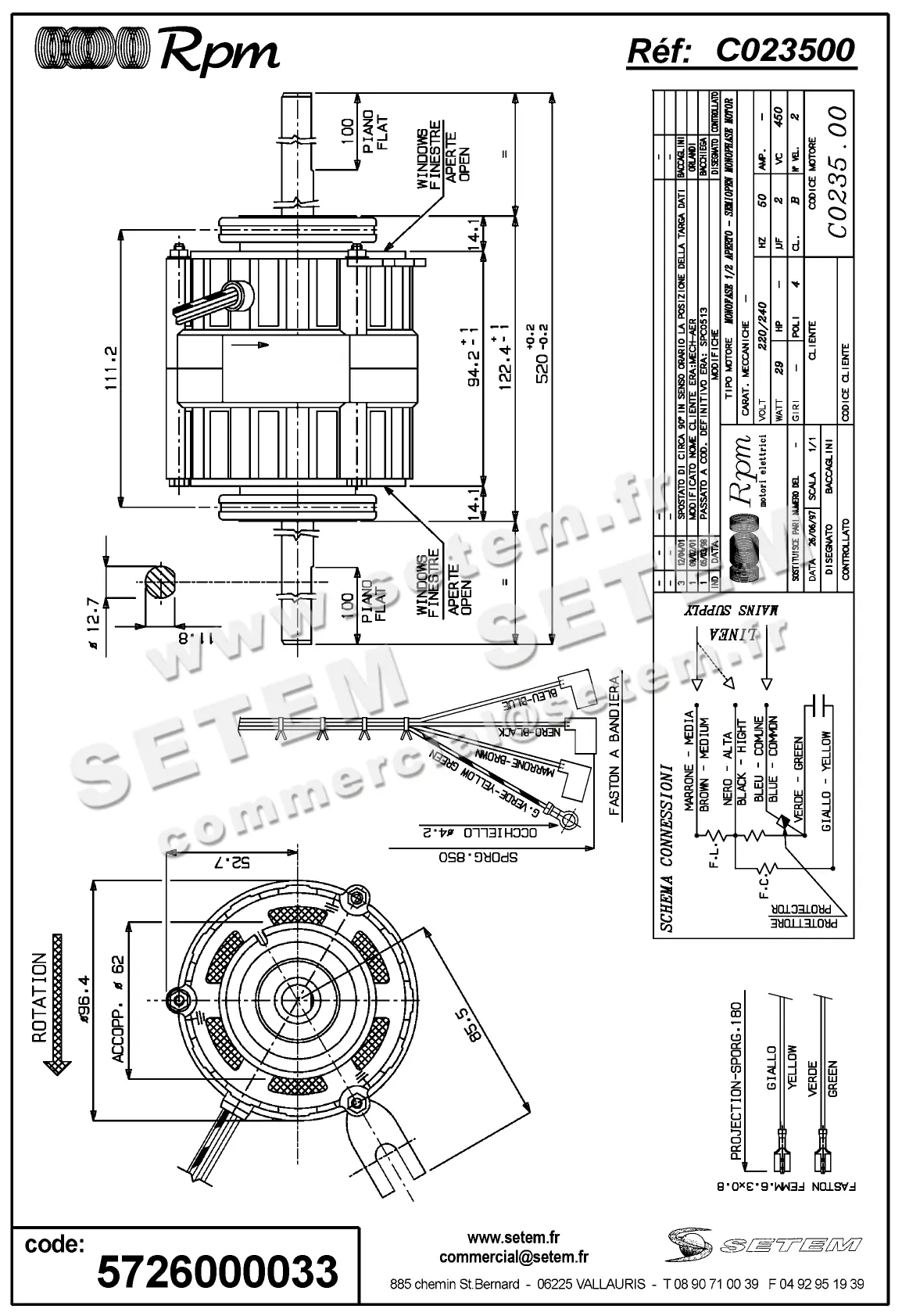 5726000033-MOTEUR RPM C023500 "T123100" 2
