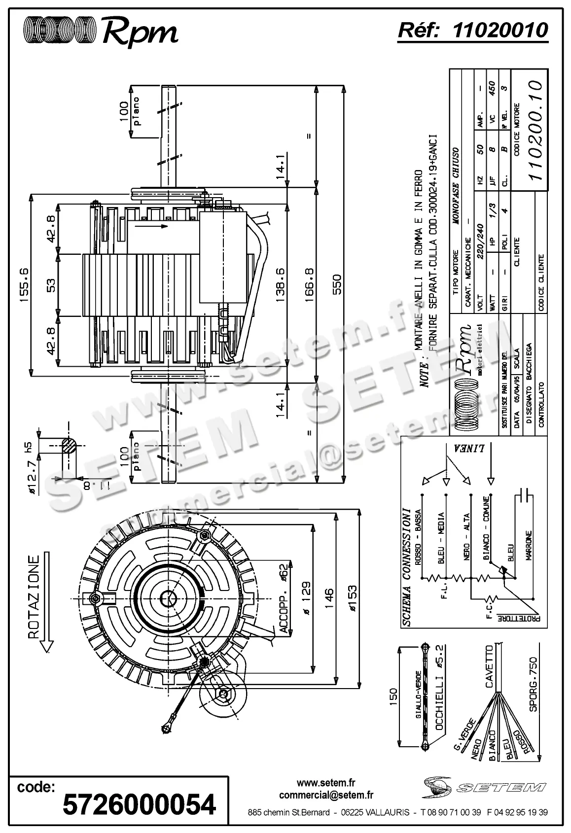 5726000054-MOTEUR RPM 11020010 "130006" 2