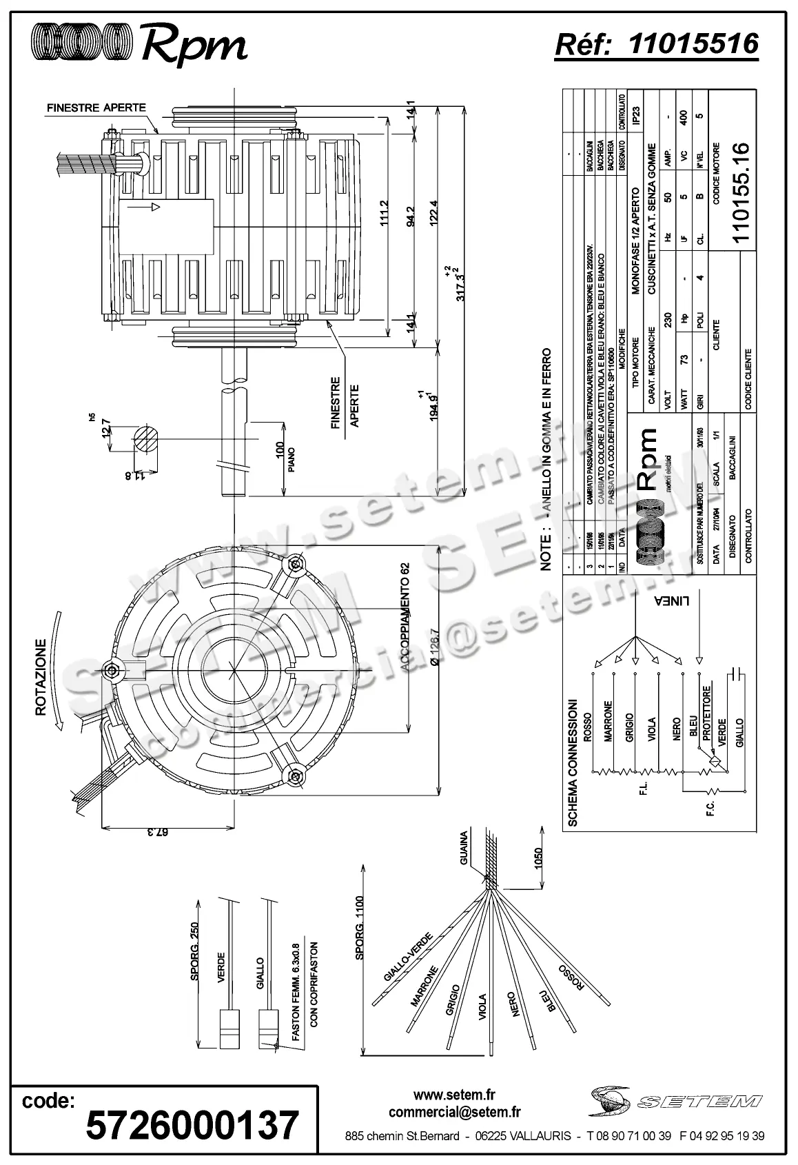 5726000137-MOTEUR RPM 11015516 "PB024006" 2