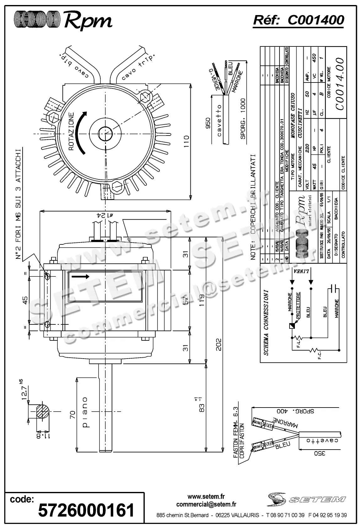 5726000161-MOTEUR RPM C001400 "130015" 2