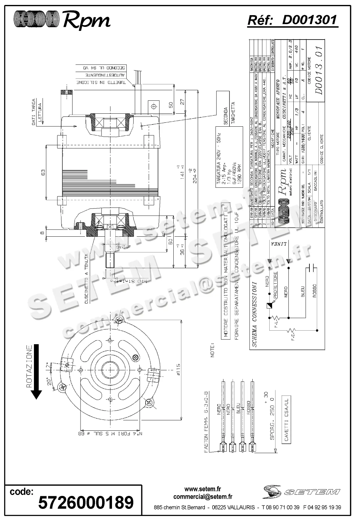 5726000189-MOTEUR RPM D001301