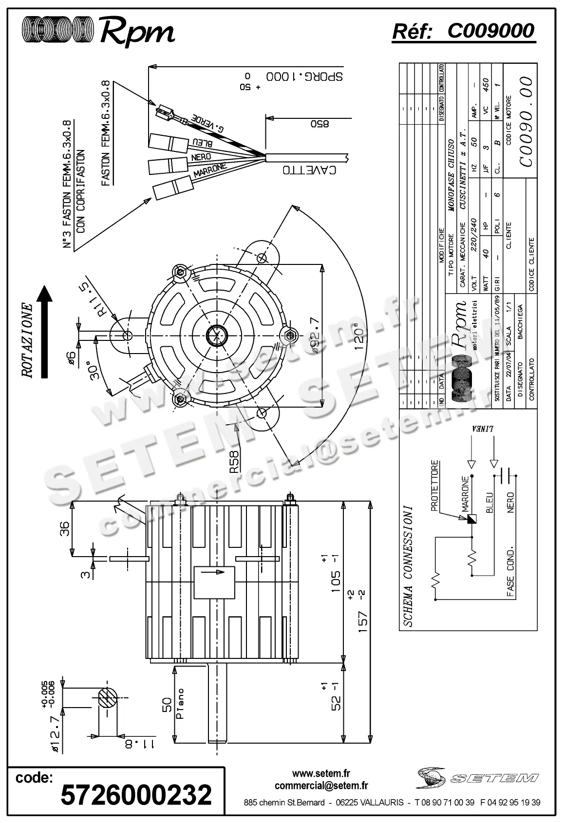 5726000232-MOTEUR RPM C009000 "6120300" 2