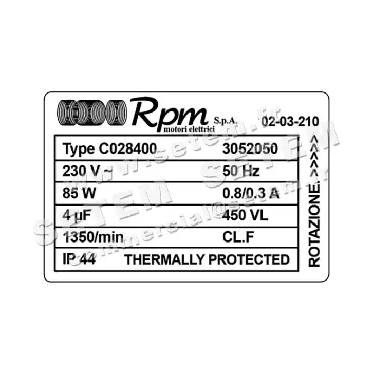 5726000275-MOTEUR RPM C028400 "3052050" 3