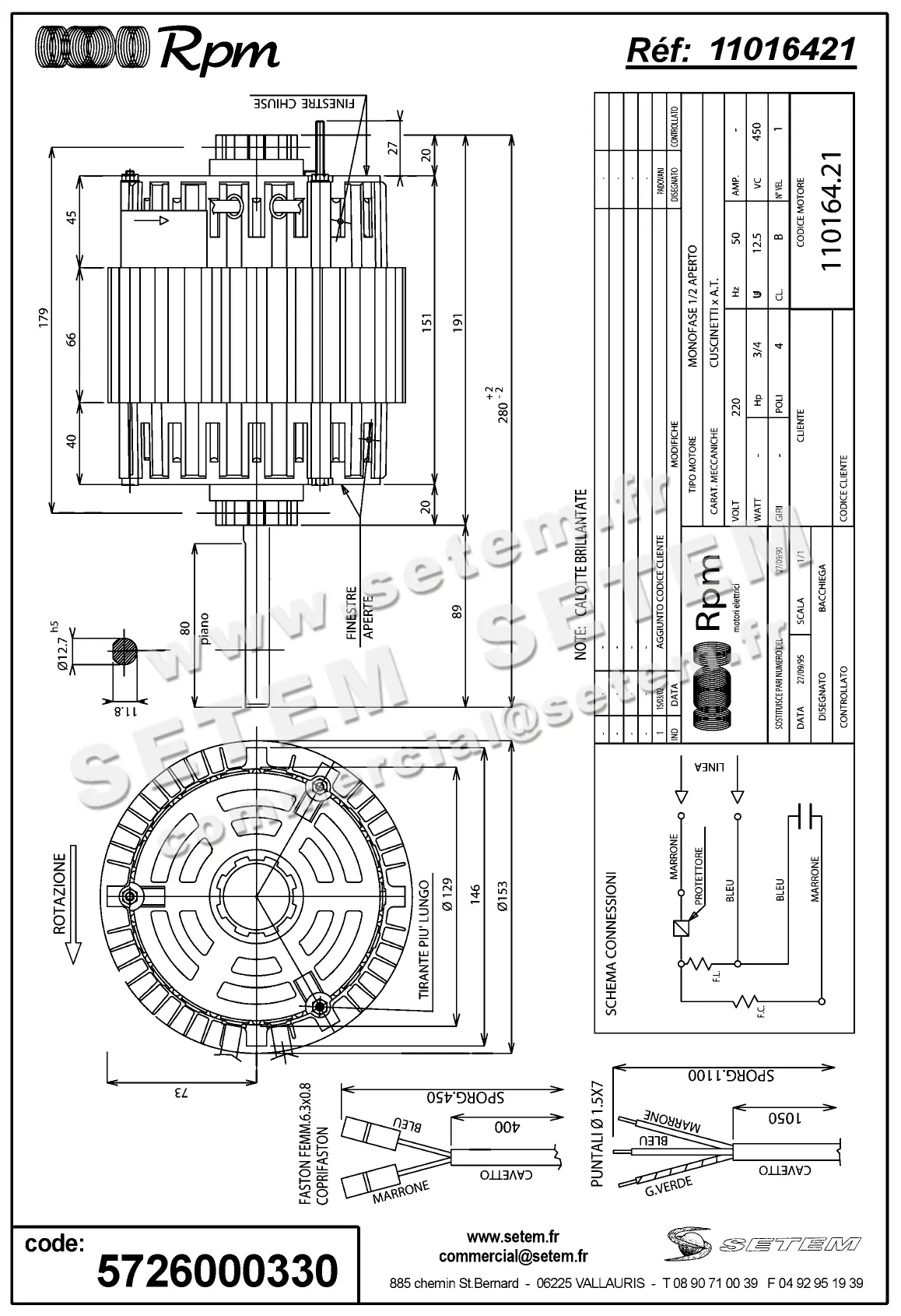 5726000330-MOTEUR RPM 11016421 "130004" 2
