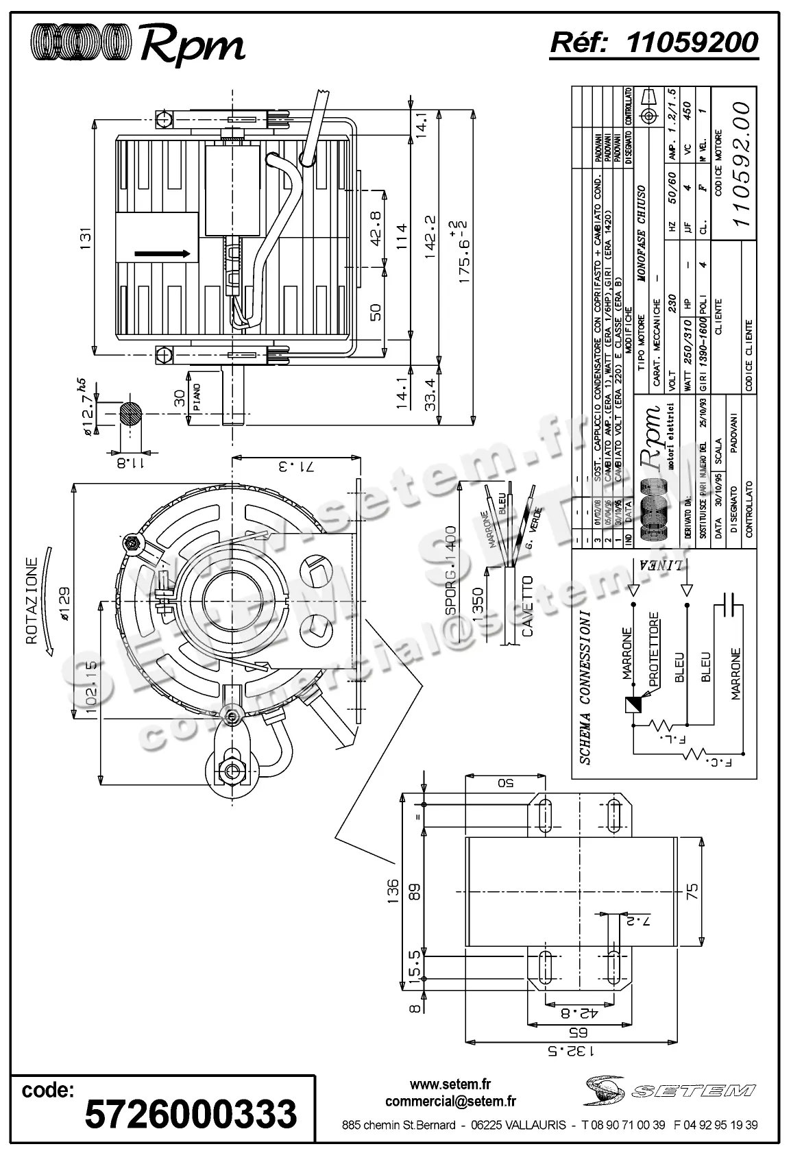 5726000333-MOTEUR RPM 11059200 2