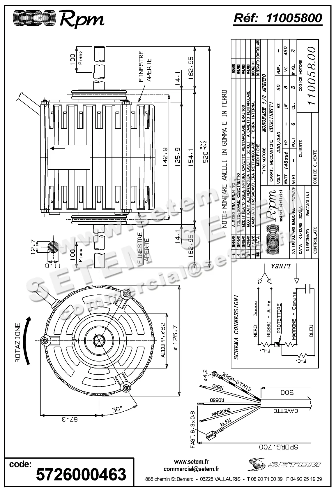 5726000463-MOTEUR RPM 11005800 "5131400" 2