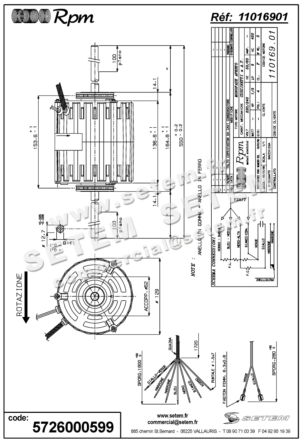 5726000599-MOTEUR RPM 11016901 "PB023648" 2
