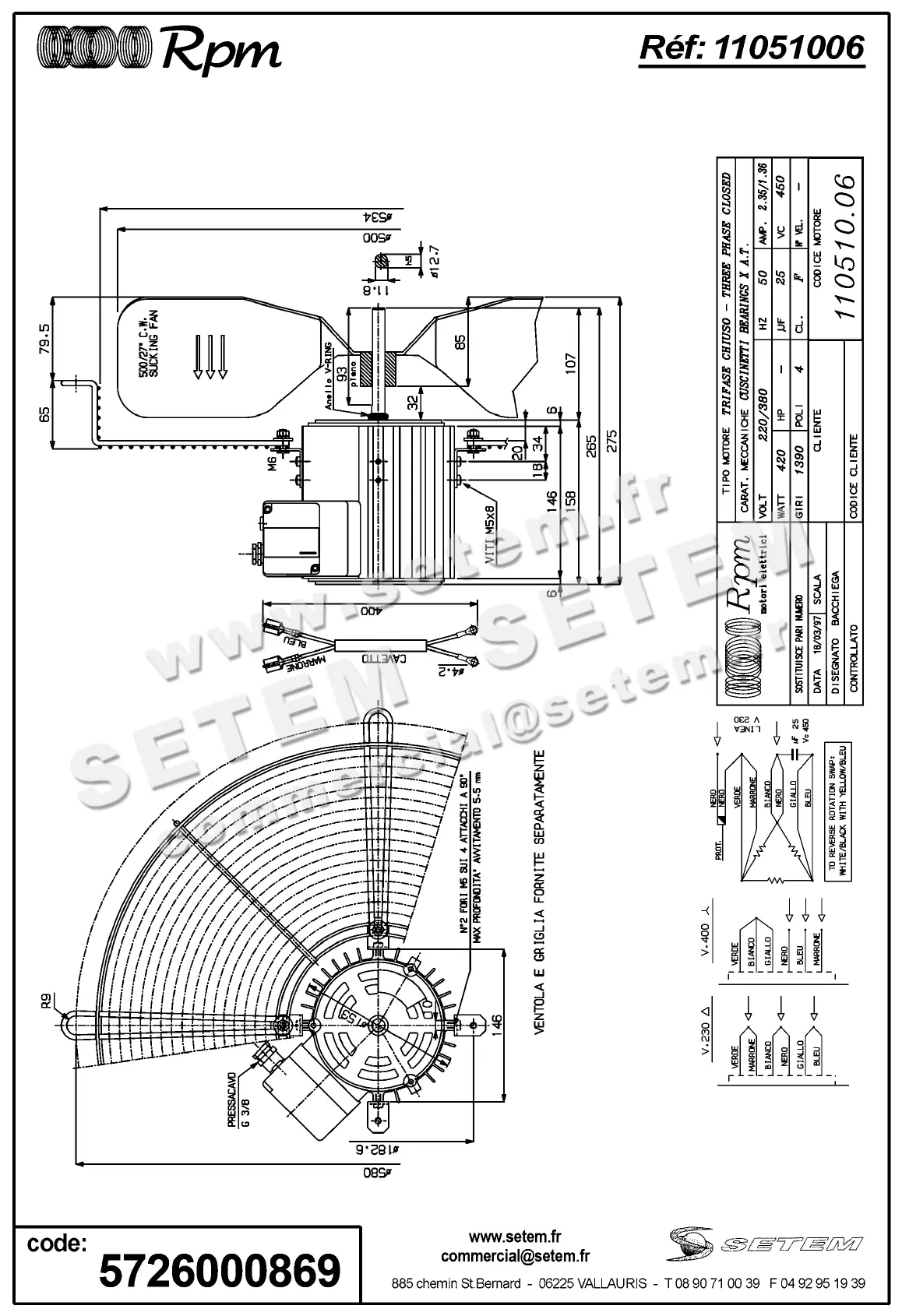 5726000869-VENTILATEUR RPM 11051006 2