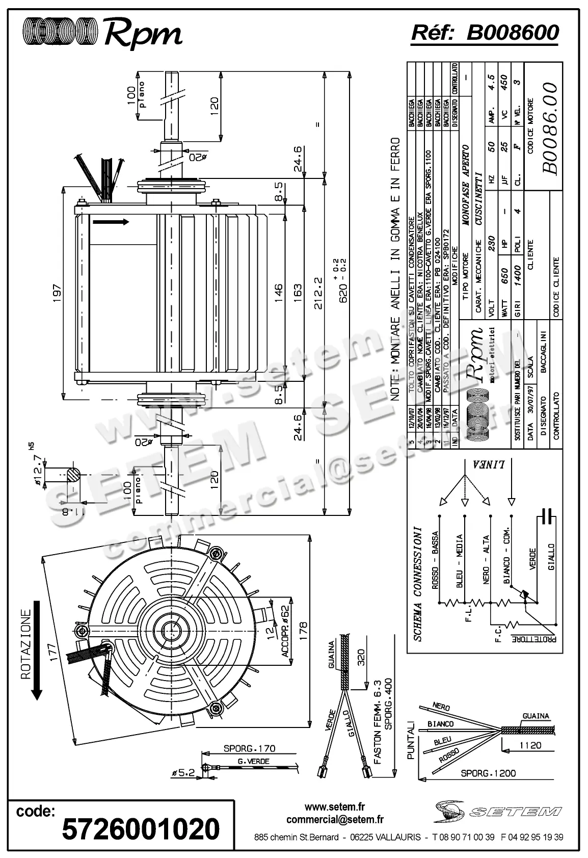 5726001020-MOTEUR RPM B008600 "PB024099" 2