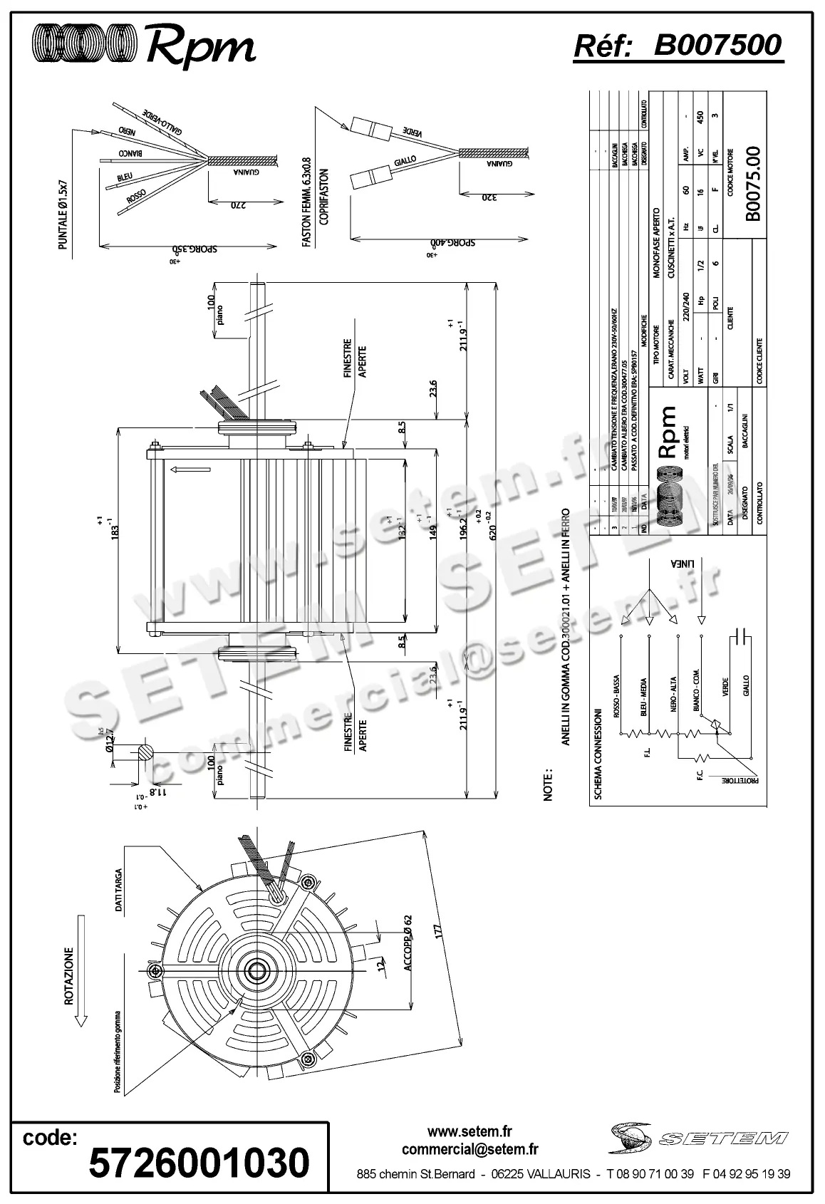 5726001030-MOTEUR RPM B007500 "PB024041" 2