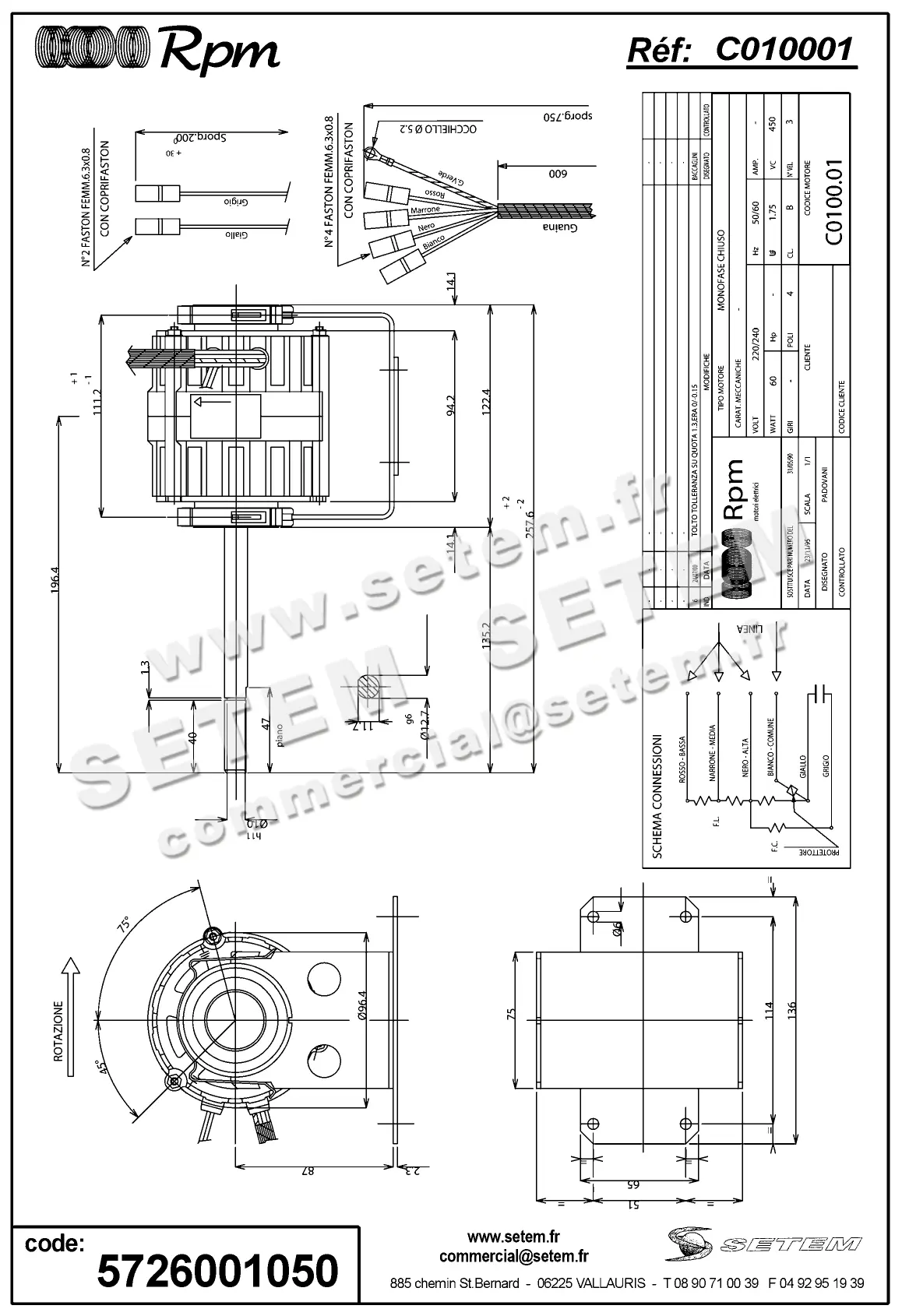 5726001050-MOTEUR RPM C010001 "823478620" 2