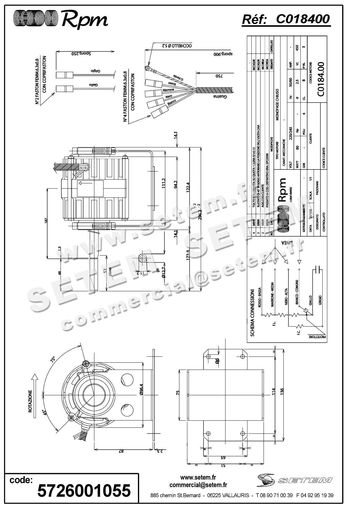 5726001055-MOTEUR RPM C018400 "823478640" 2