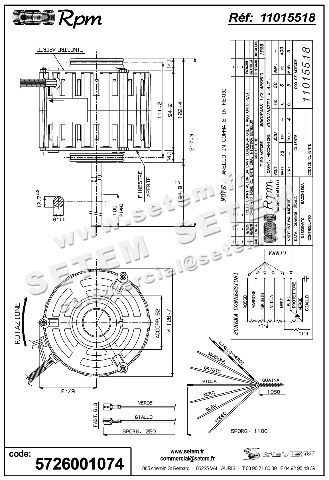 5726001074-MOTEUR RPM 11015518