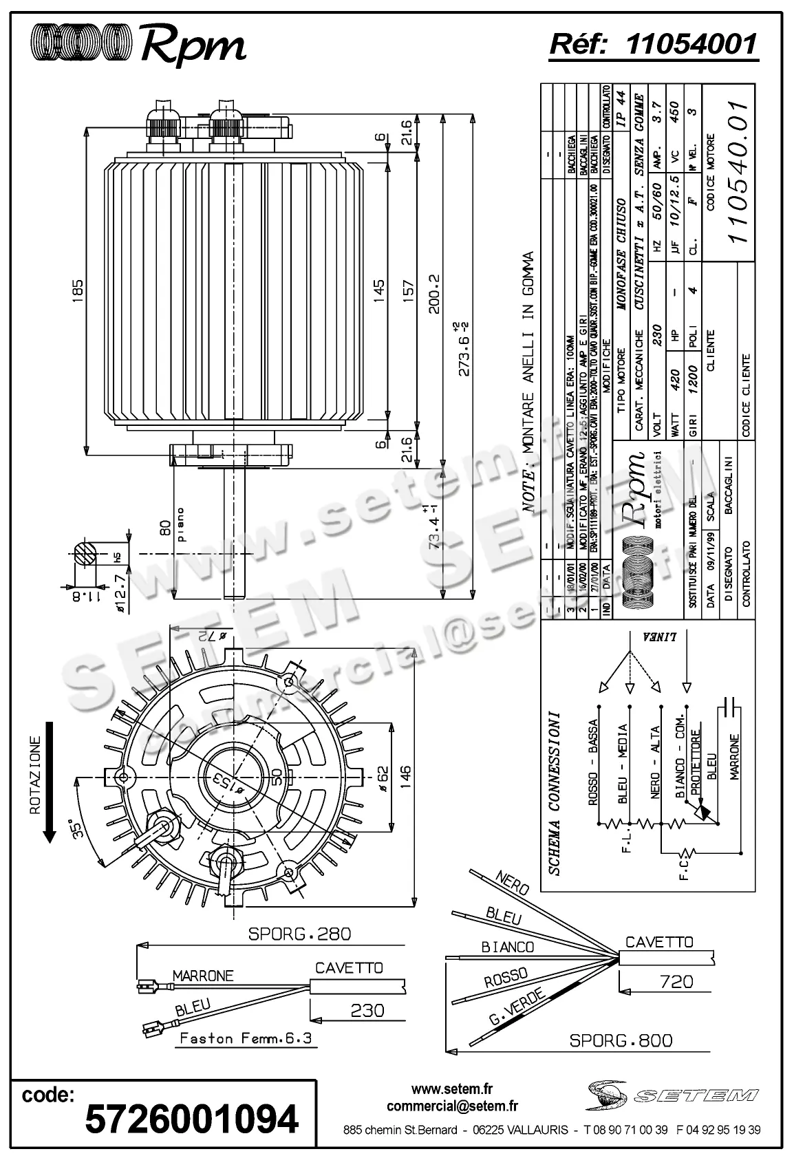 5726001094-MOTEUR RPM 11054001 2