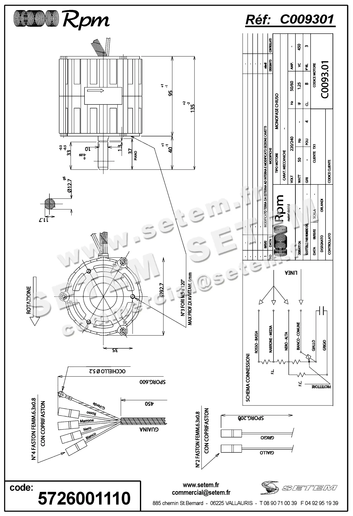 5726001110-MOTEUR RPM C009301 "823478610" 2