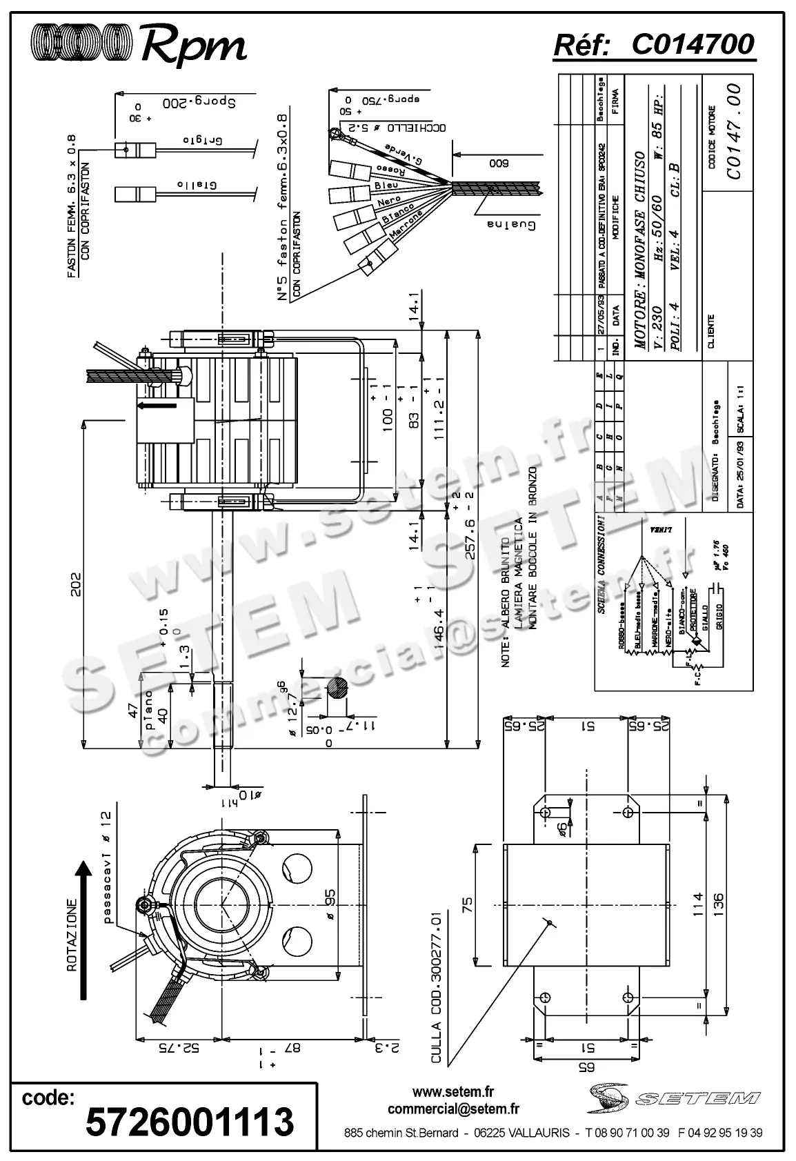 5726001113-MOTEUR RPM C014700
