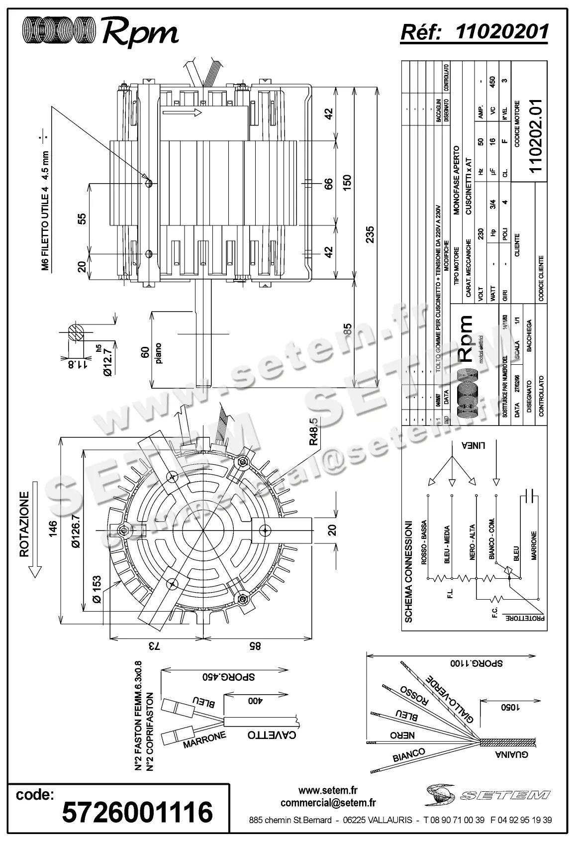 5726001116-MOTEUR RPM 11020201 "PB022843" 2