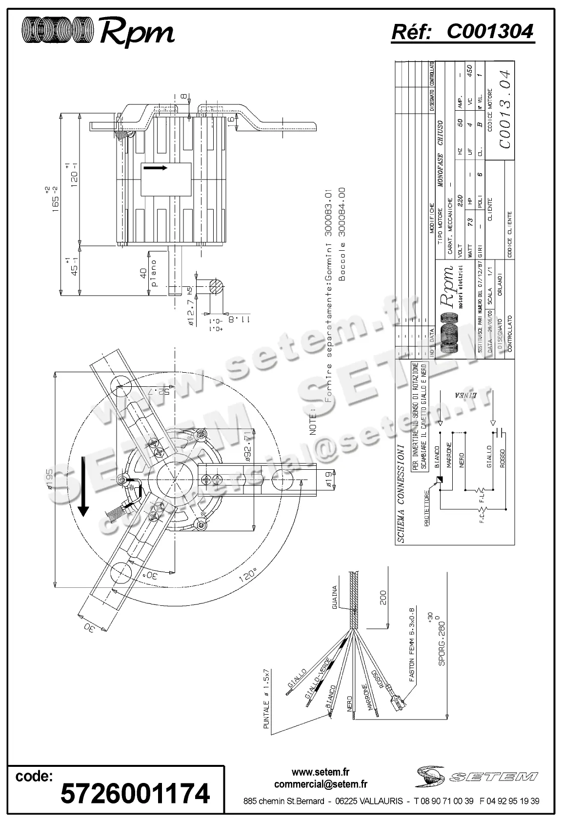 5726001174-MOTEUR RPM C001304