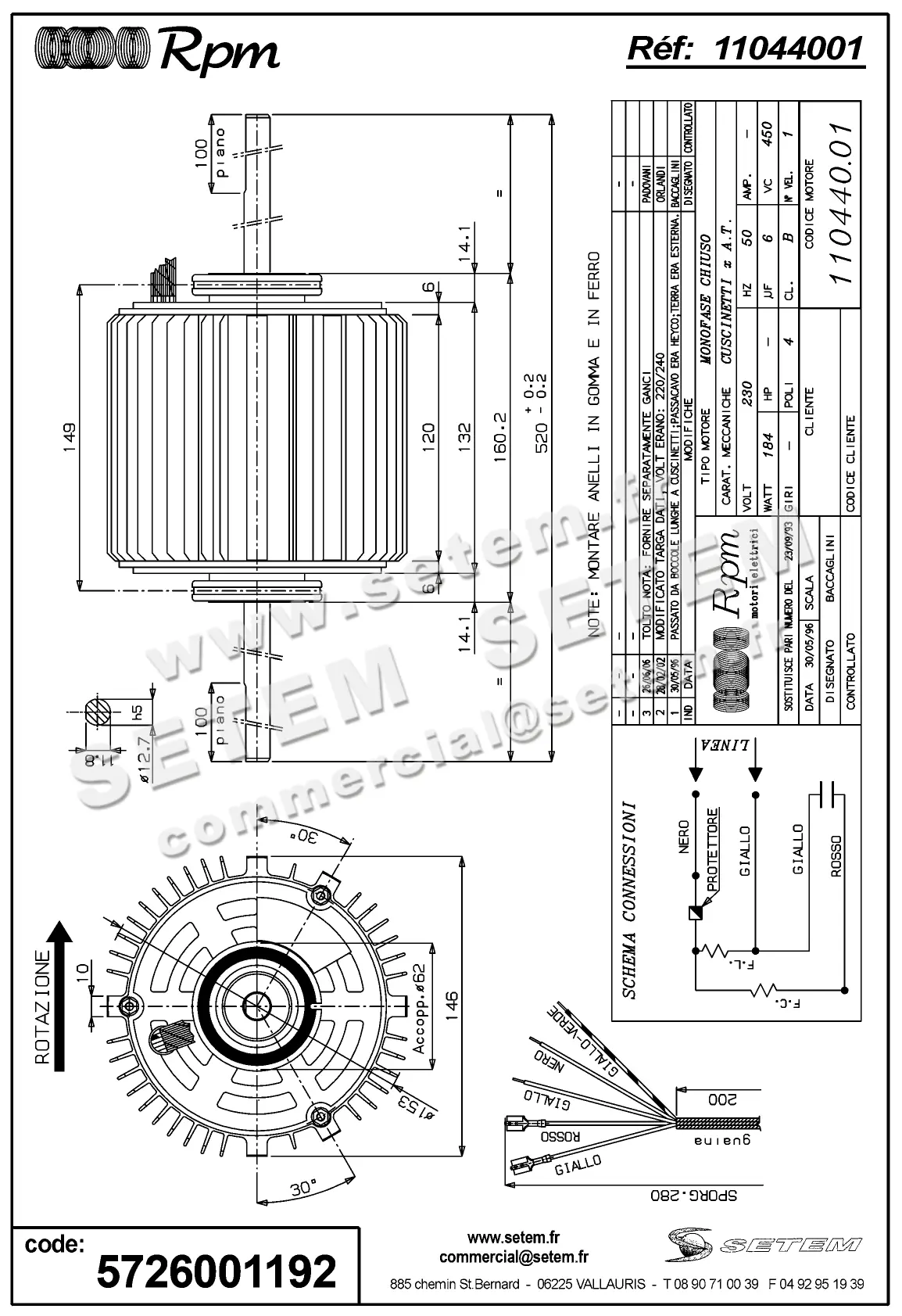 5726001192-MOTEUR RPM 11044001 2