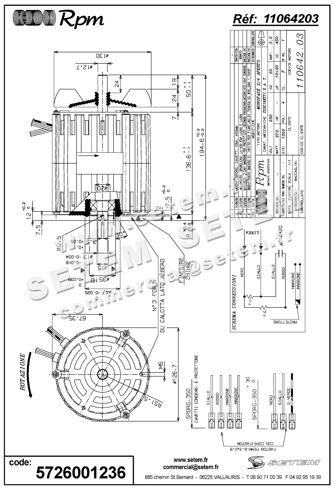 5726001236-MOTEUR RPM 11064203