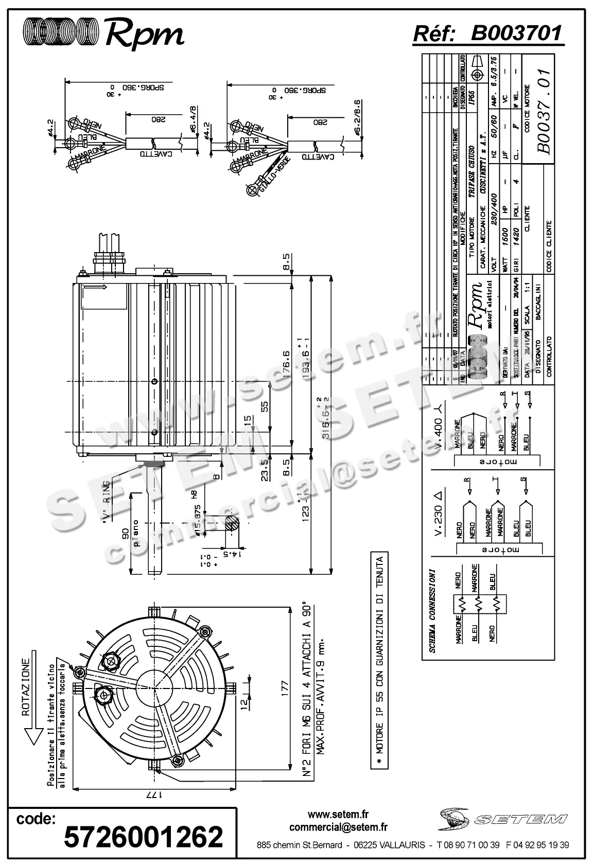 5726001262-MOTEUR RPM B003701 2