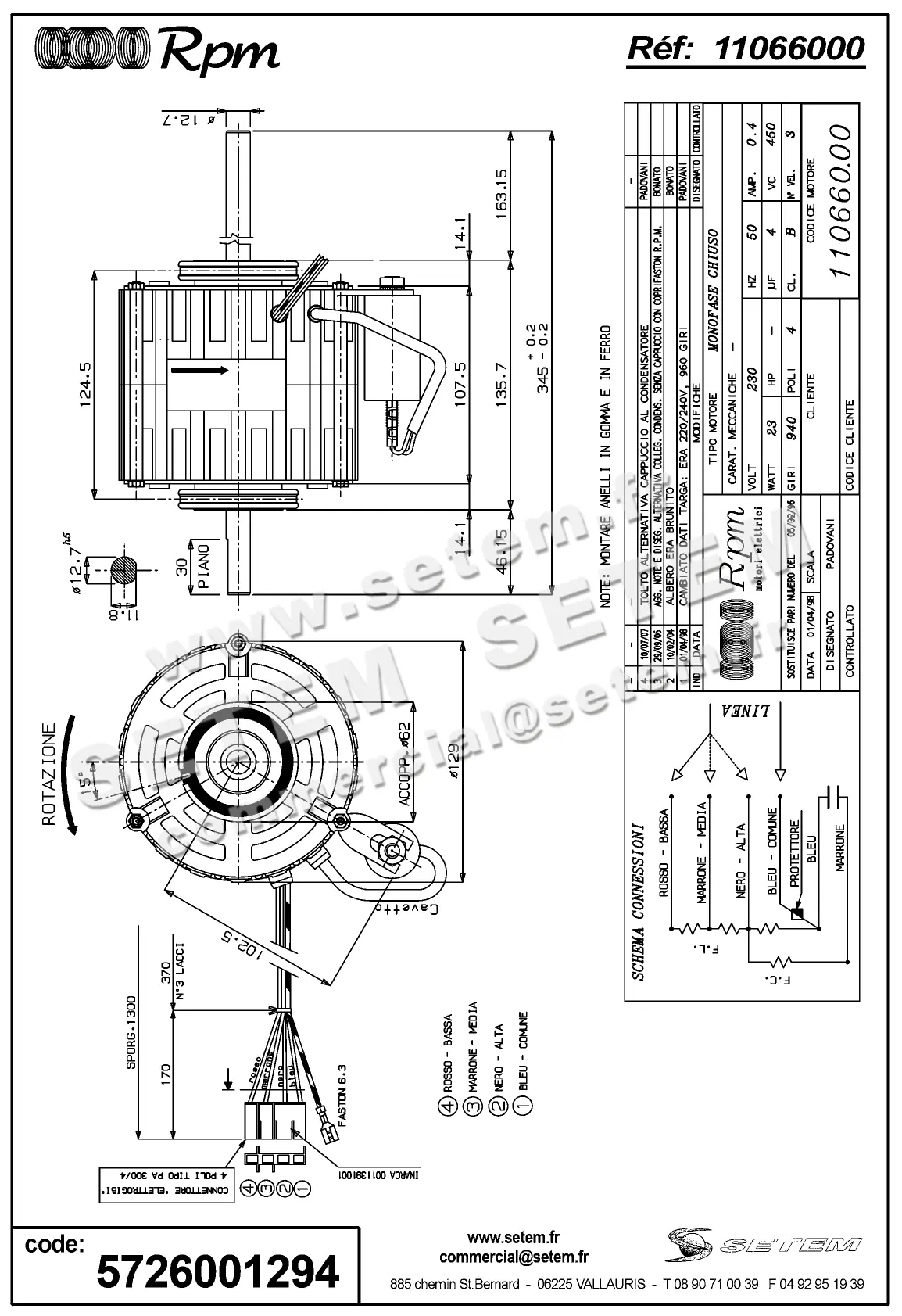5726001294-MOTEUR RPM 11066000 "6550300" 2
