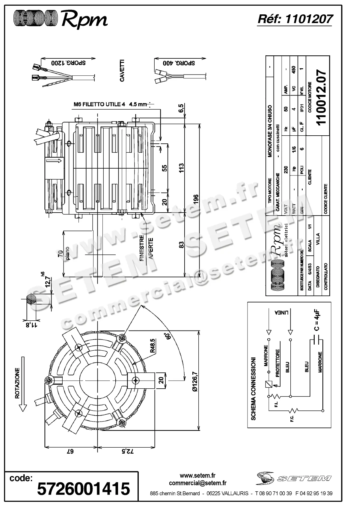 5726001415-MOTEUR RPM 11001207