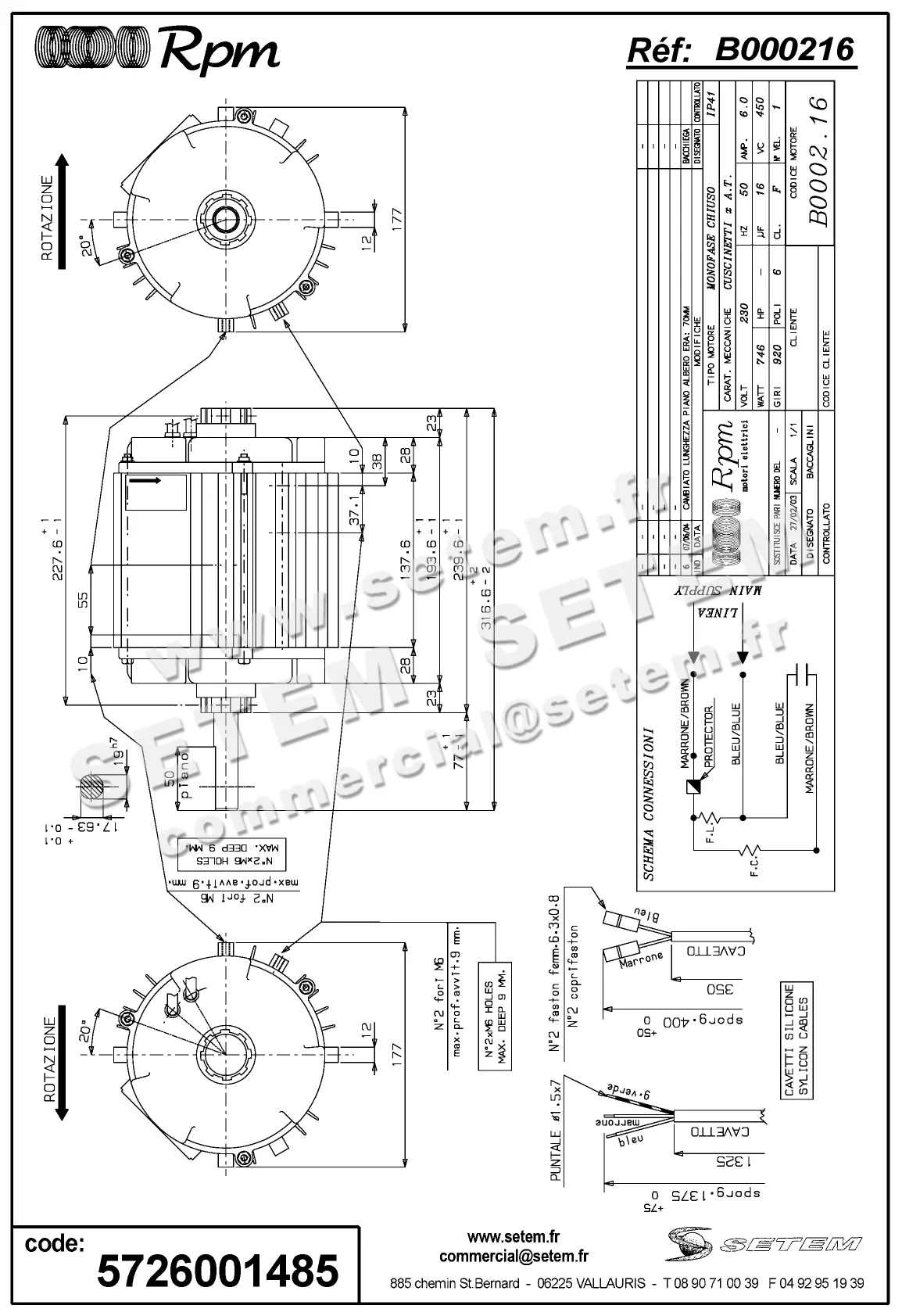 5726001485-MOTEUR RPM B000216