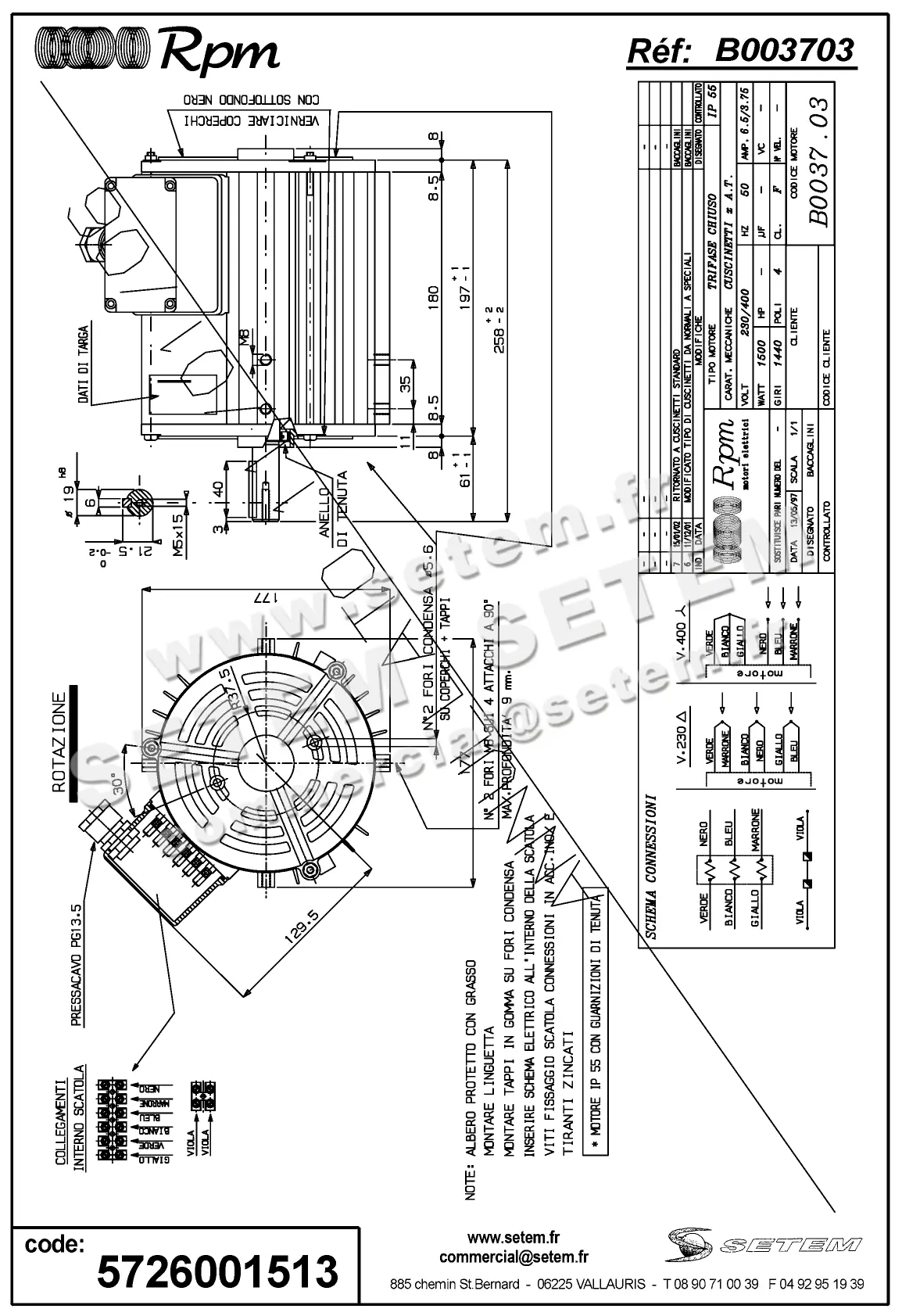 5726001513-MOTEUR RPM B003703
