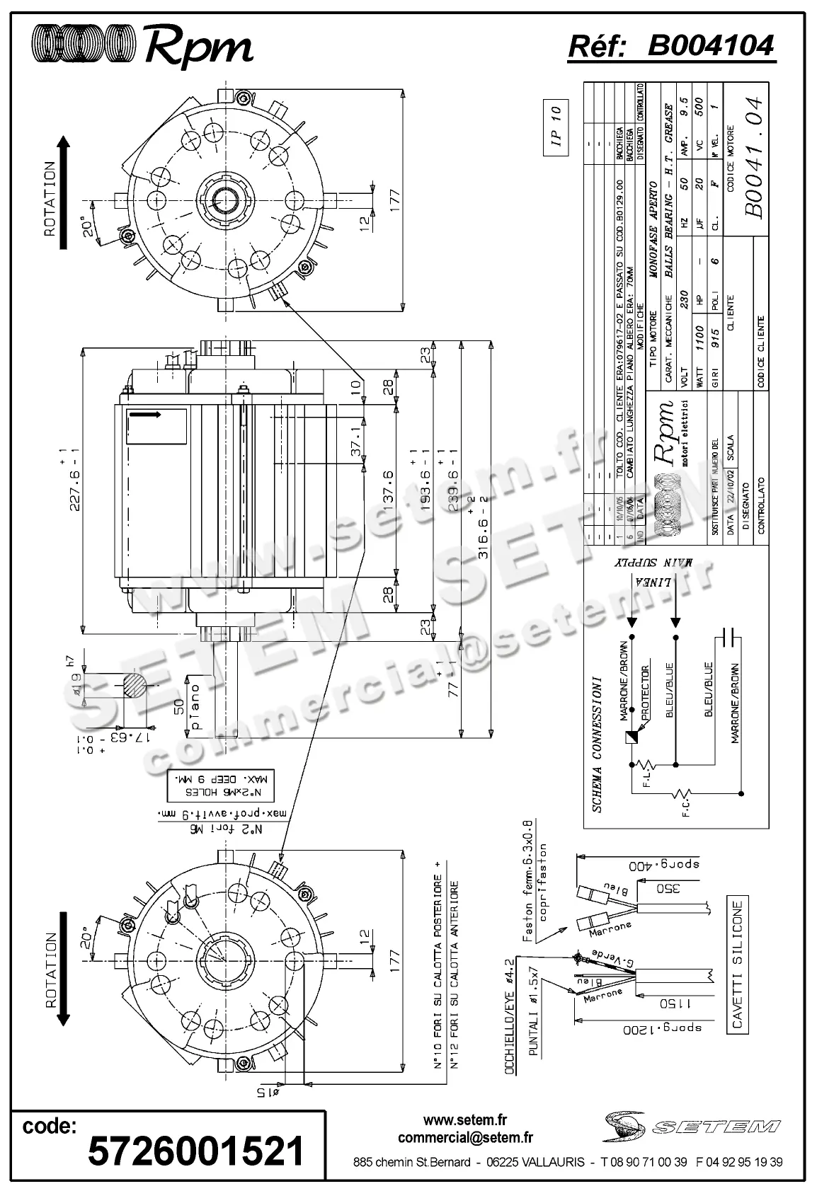 5726001521-MOTEUR RPM B004104