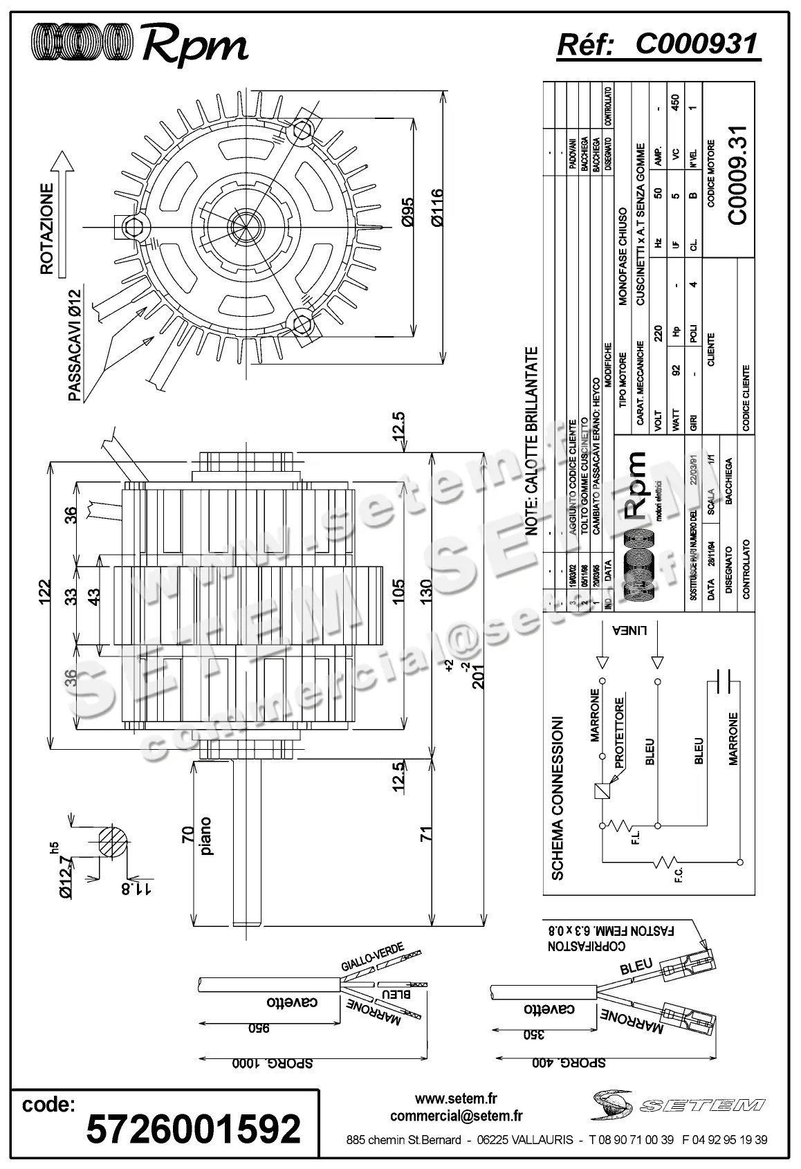 5726001592-MOTEUR RPM C000931 "130014" 2