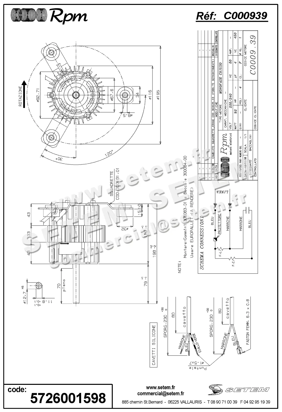 5726001598-MOTEUR RPM C000939