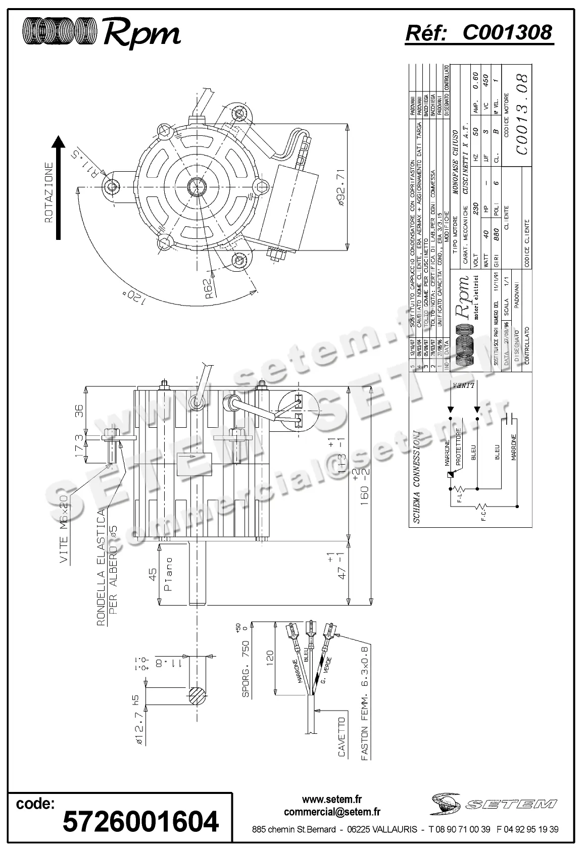 5726001604-MOTEUR RPM C001308 "G00907"