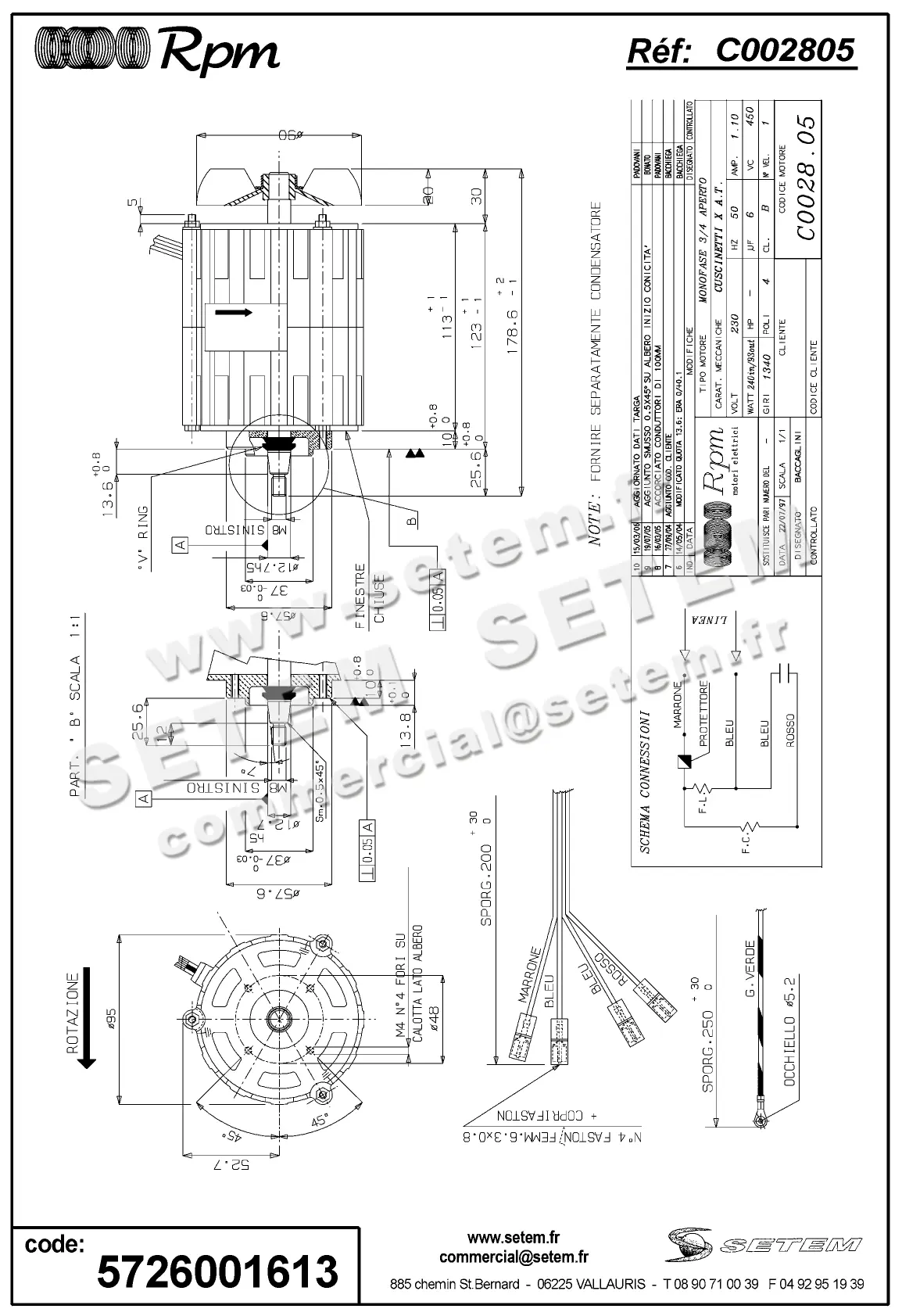 5726001613-MOTEUR RPM C002805