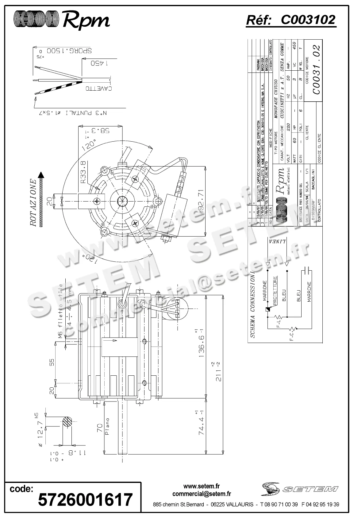 5726001617-MOTEUR RPM C003102