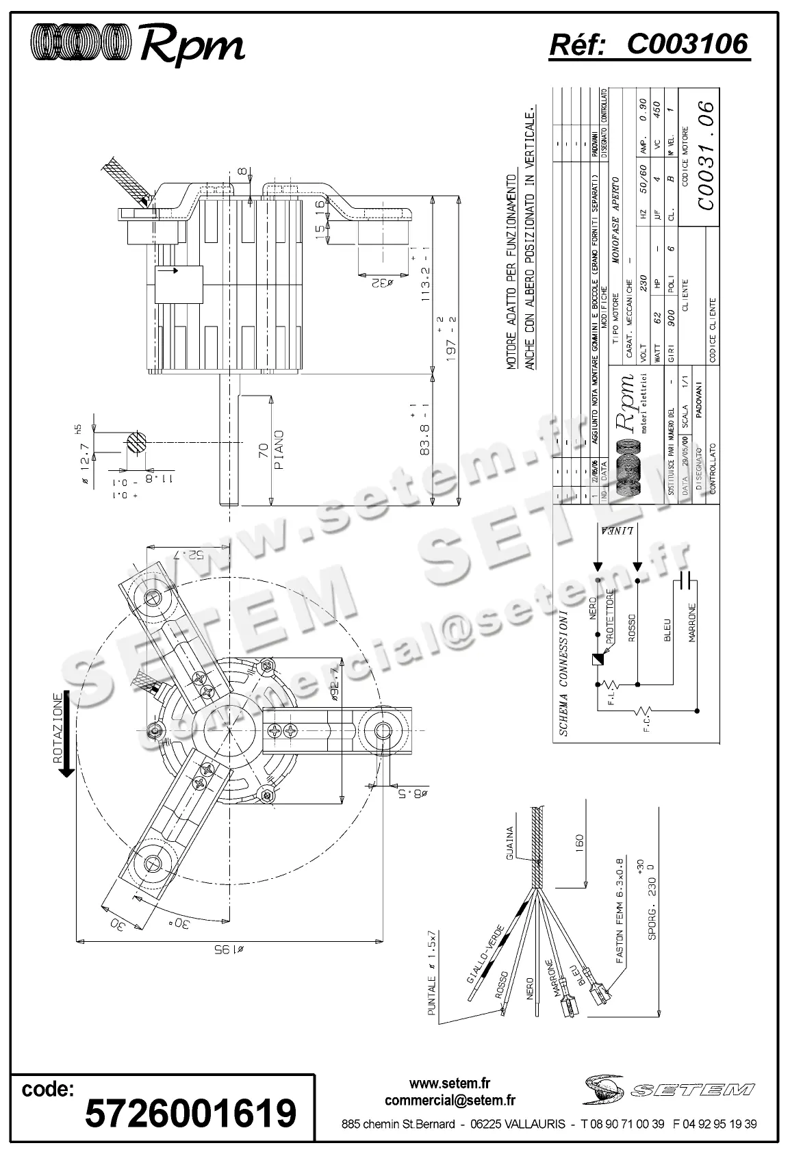 5726001619-MOTEUR RPM C003106