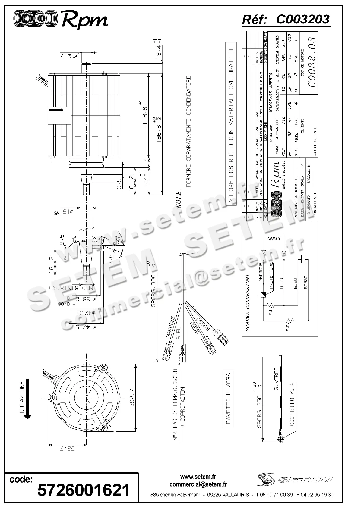 5726001621-MOTEUR RPM C003203