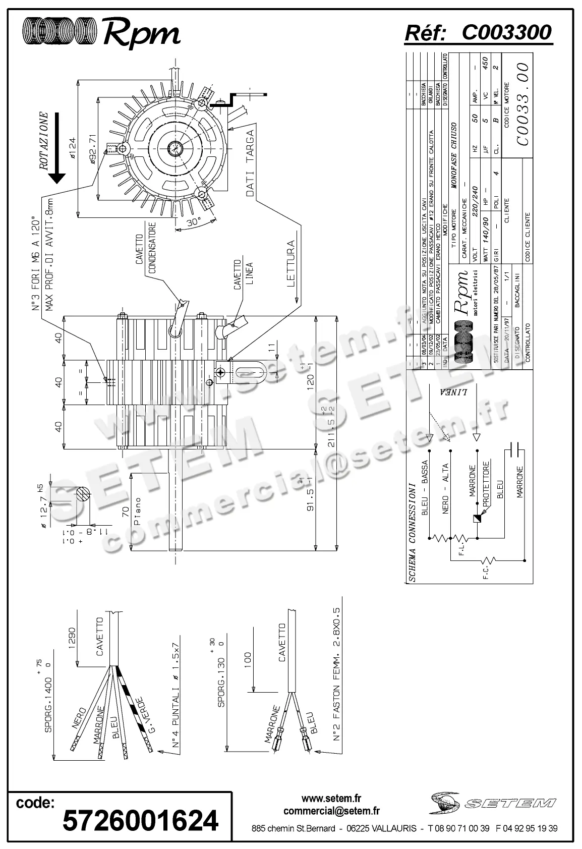 5726001624-MOTEUR RPM C003300