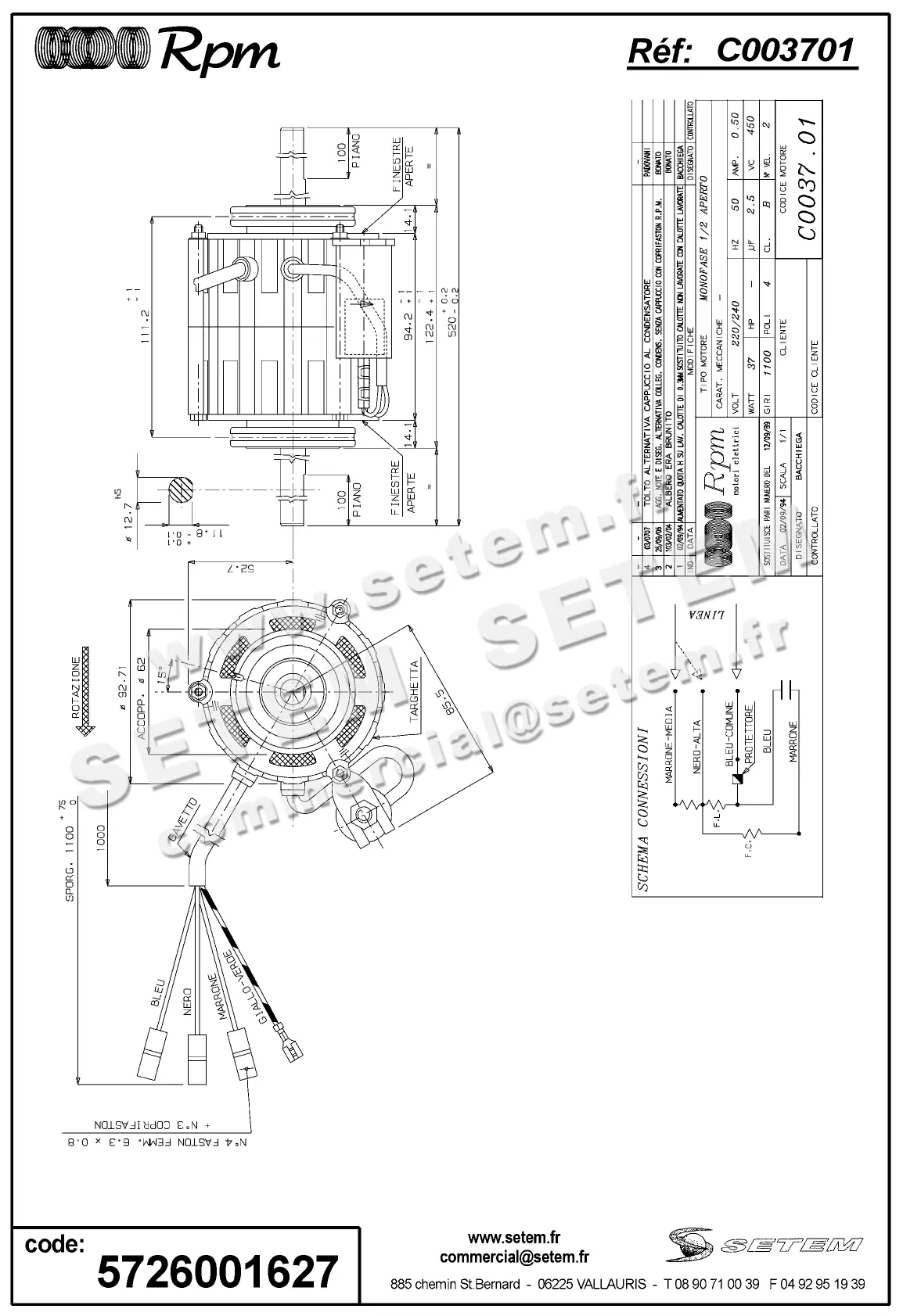 5726001627-MOTEUR RPM C003701