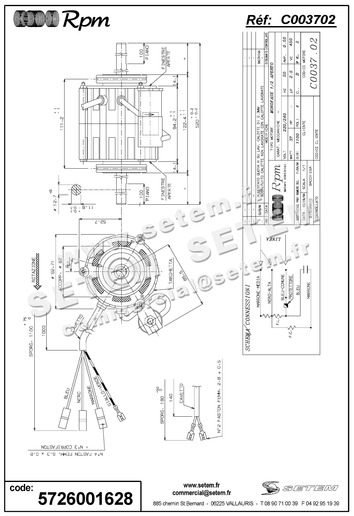 5726001628-MOTEUR RPM C003702