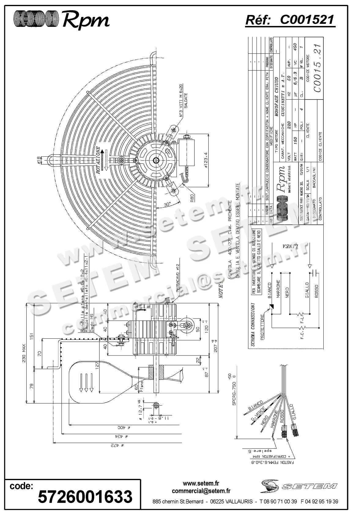 5726001633-MOTEUR RPM C001521