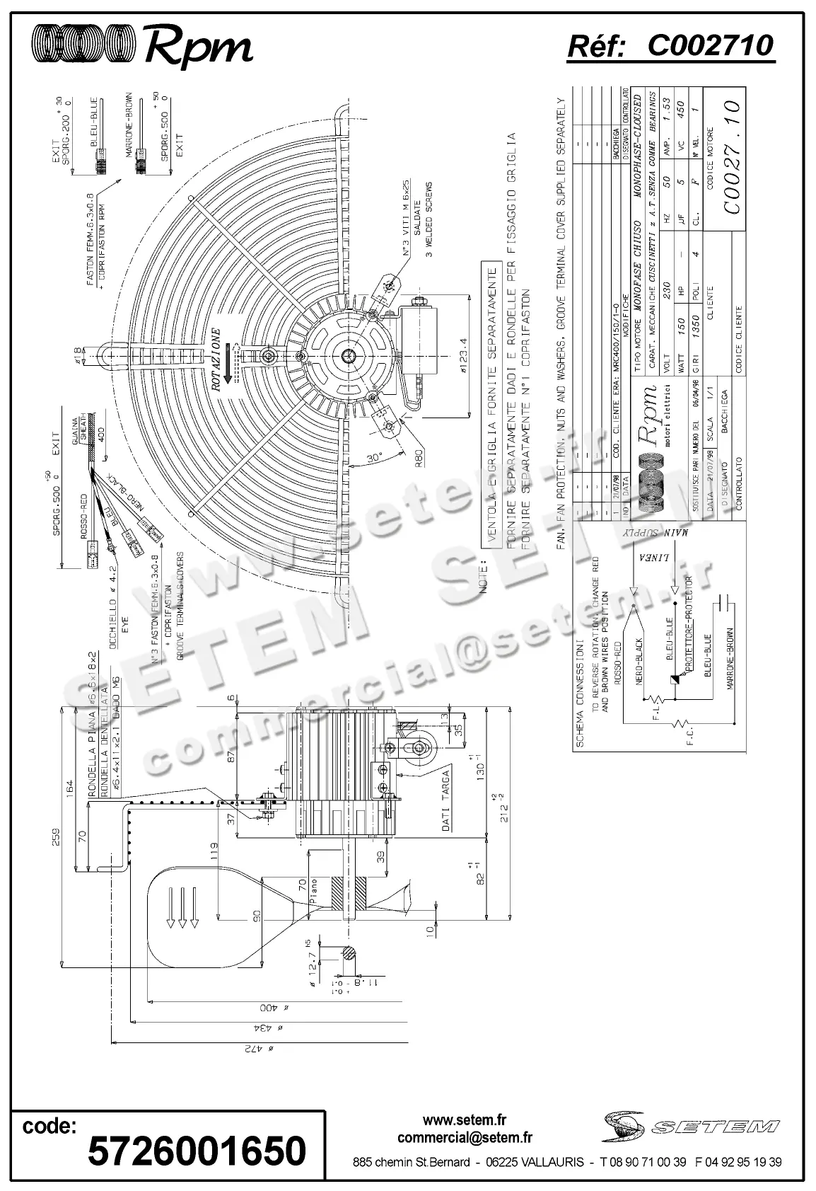 5726001650-MOTEUR RPM C002710