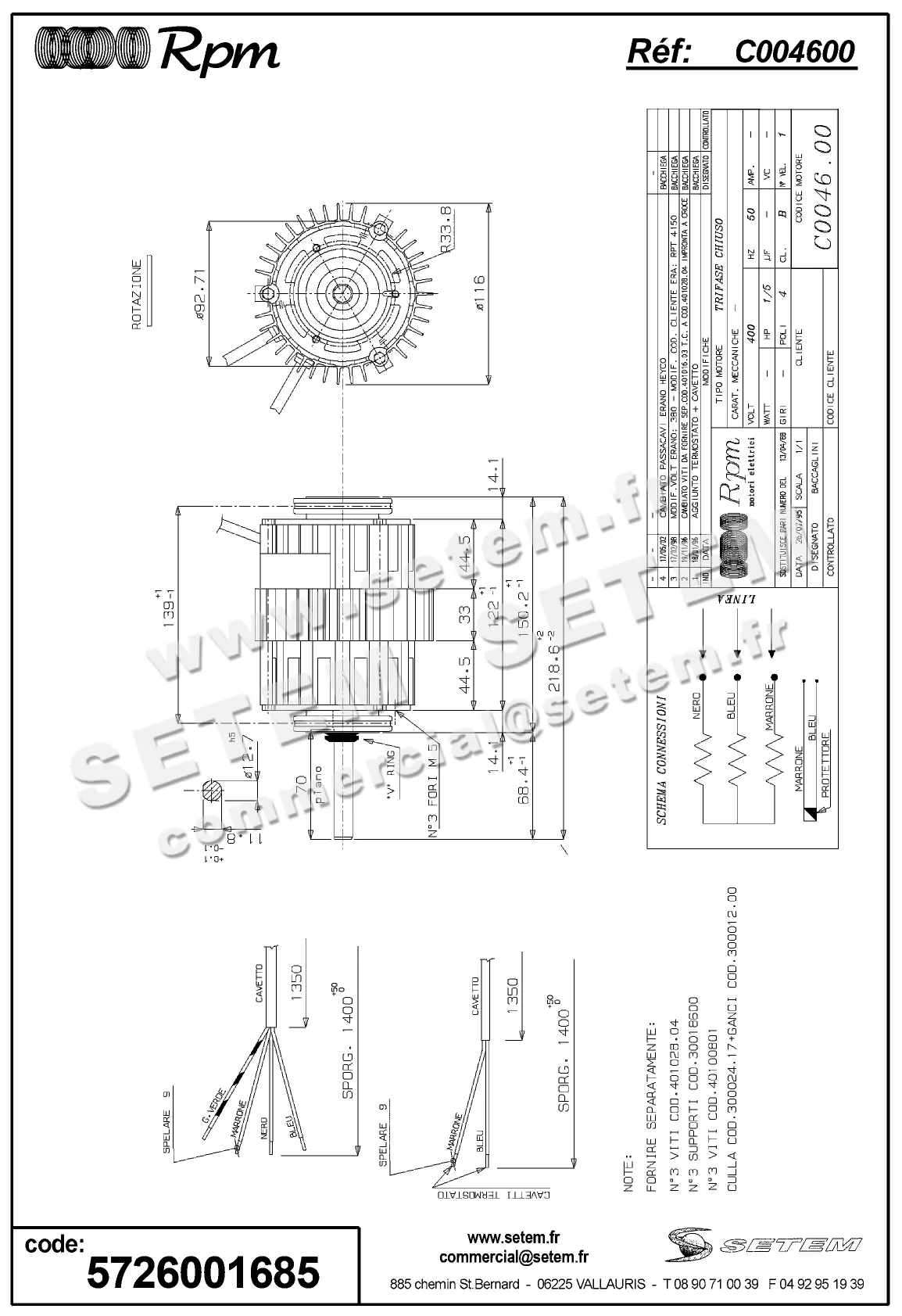 5726001685-MOTEUR RPM C004600
