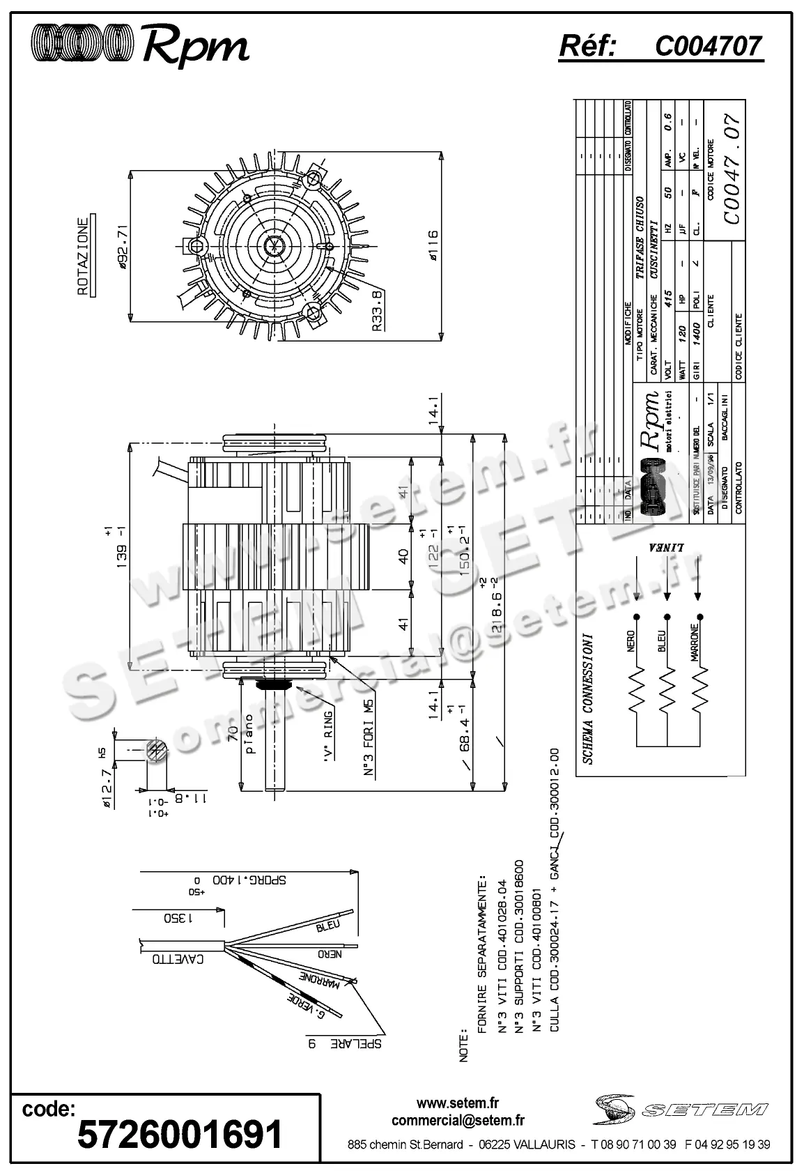 5726001691-MOTEUR RPM C004707