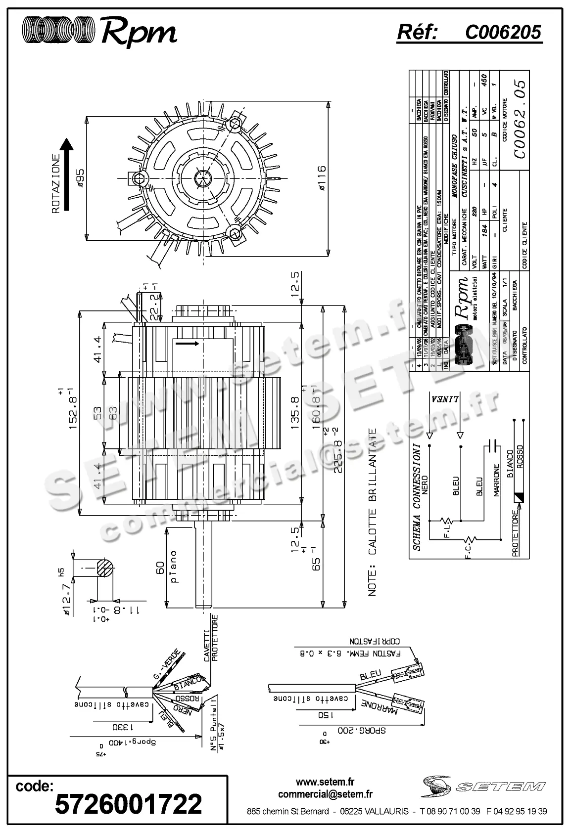 5726001722-MOTEUR RPM C006205