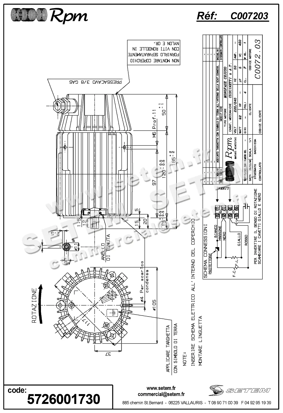 5726001730-MOTEUR RPM C007203