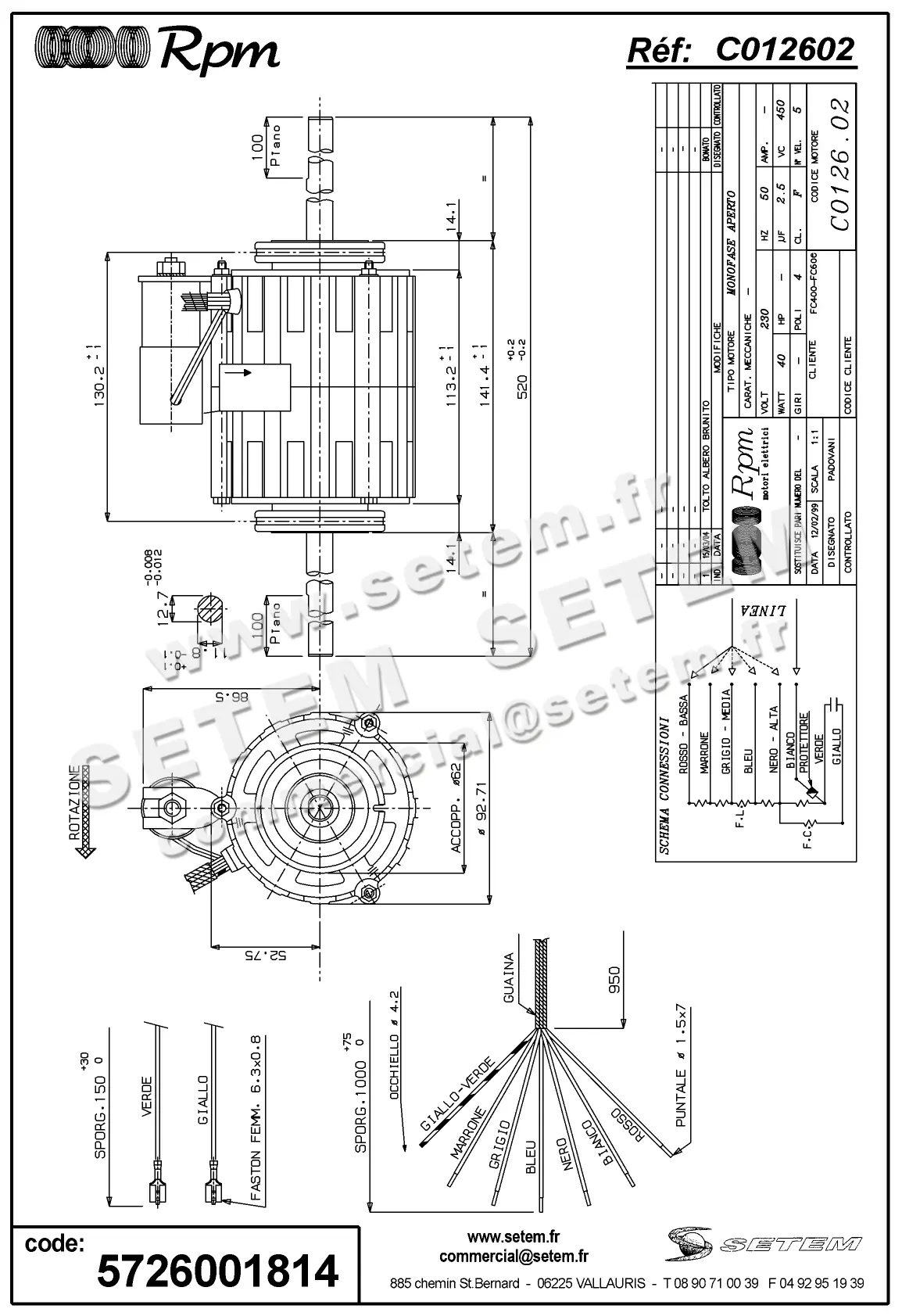 5726001814-MOTEUR RPM C012602