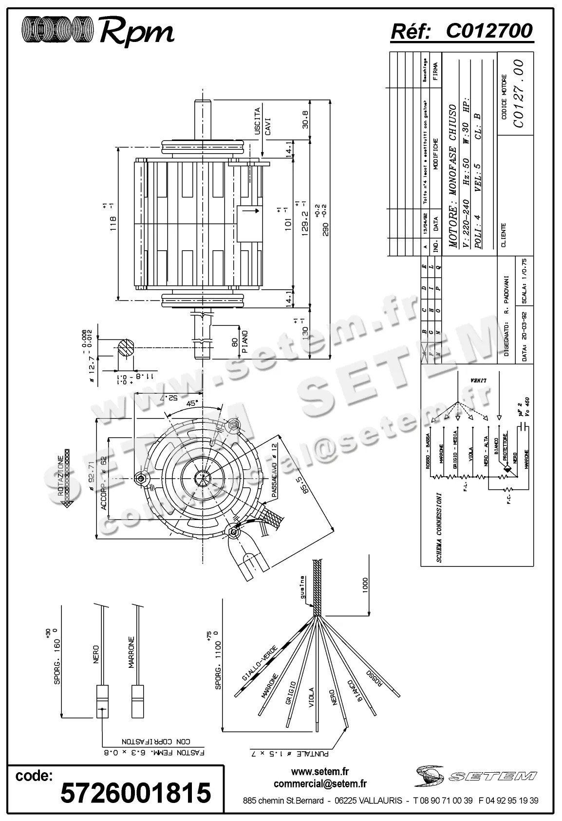 5726001815-MOTEUR RPM C012700
