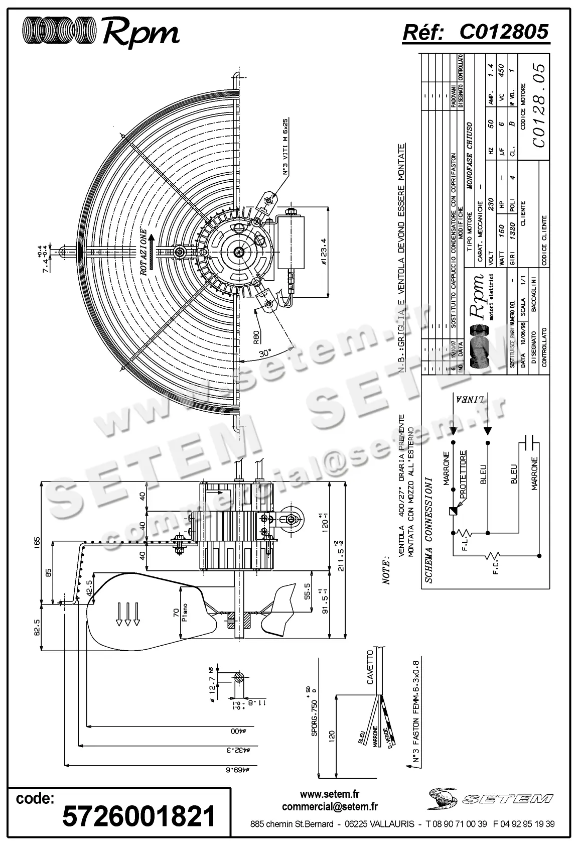 5726001821-MOTEUR RPM C012805 "G00913"